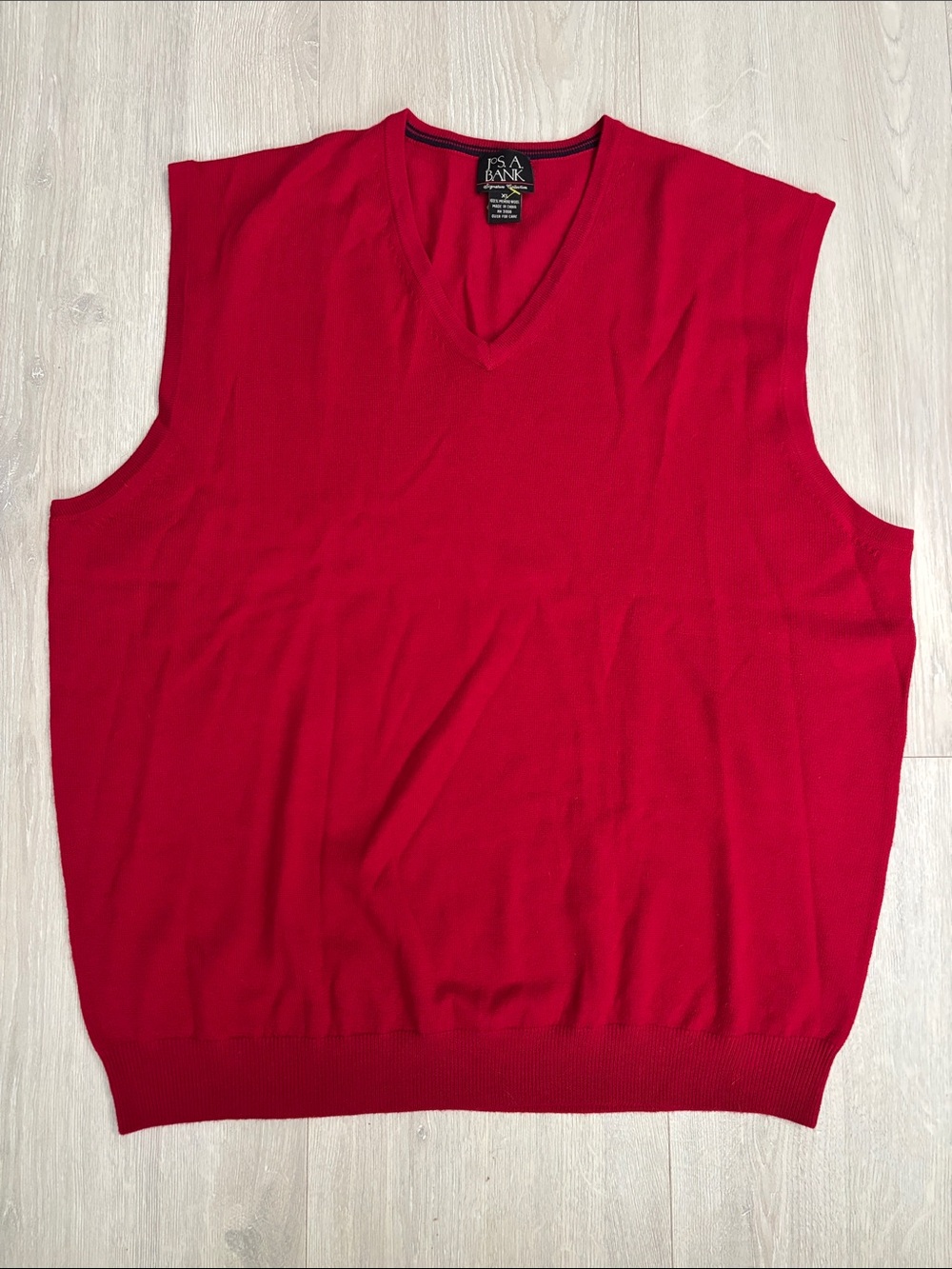 🔥BUNDLESALE Mens XL Jos. A. Bank Signature Wool Burgundy V-Neck Sweater Vest